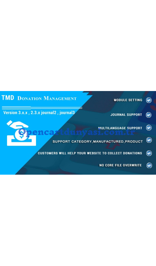 TMD Donation Management Module for OpenCart Users